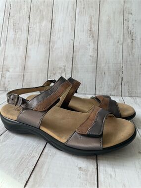 SAS Nudu Leather Comfort Sandals Bronze Brown 9 Wide m